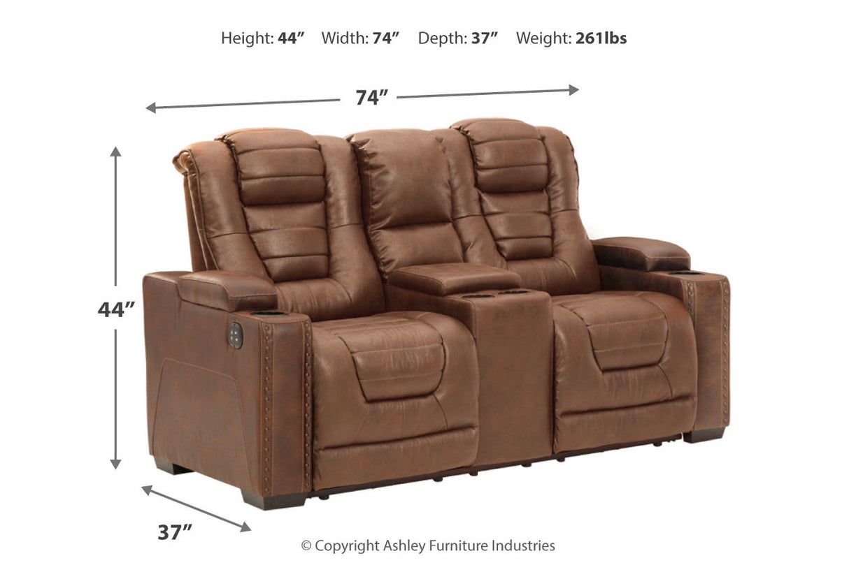 Owner's Box Thyme Power Reclining Loveseat with Console -  - Luna Furniture