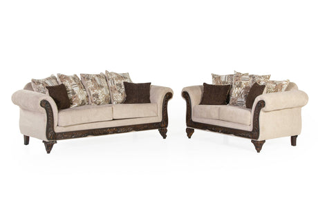 2451 - Sofa and Loveseat (Cream) - 2451 - Luna Furniture