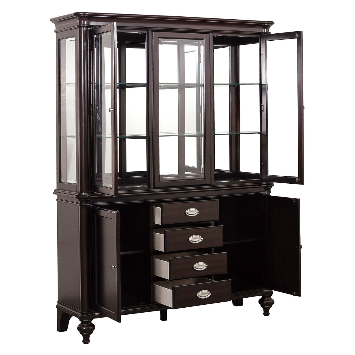 Marston Dark Cherry Buffet & Hutch from Homelegance - Luna Furniture