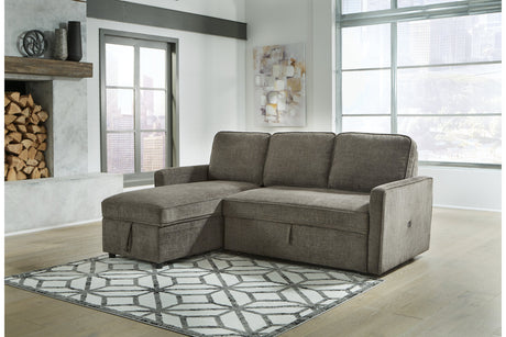 Kerle Charcoal 2-Piece LAF Chaise Sleeper Sectional -  Ashley - Luna Furniture