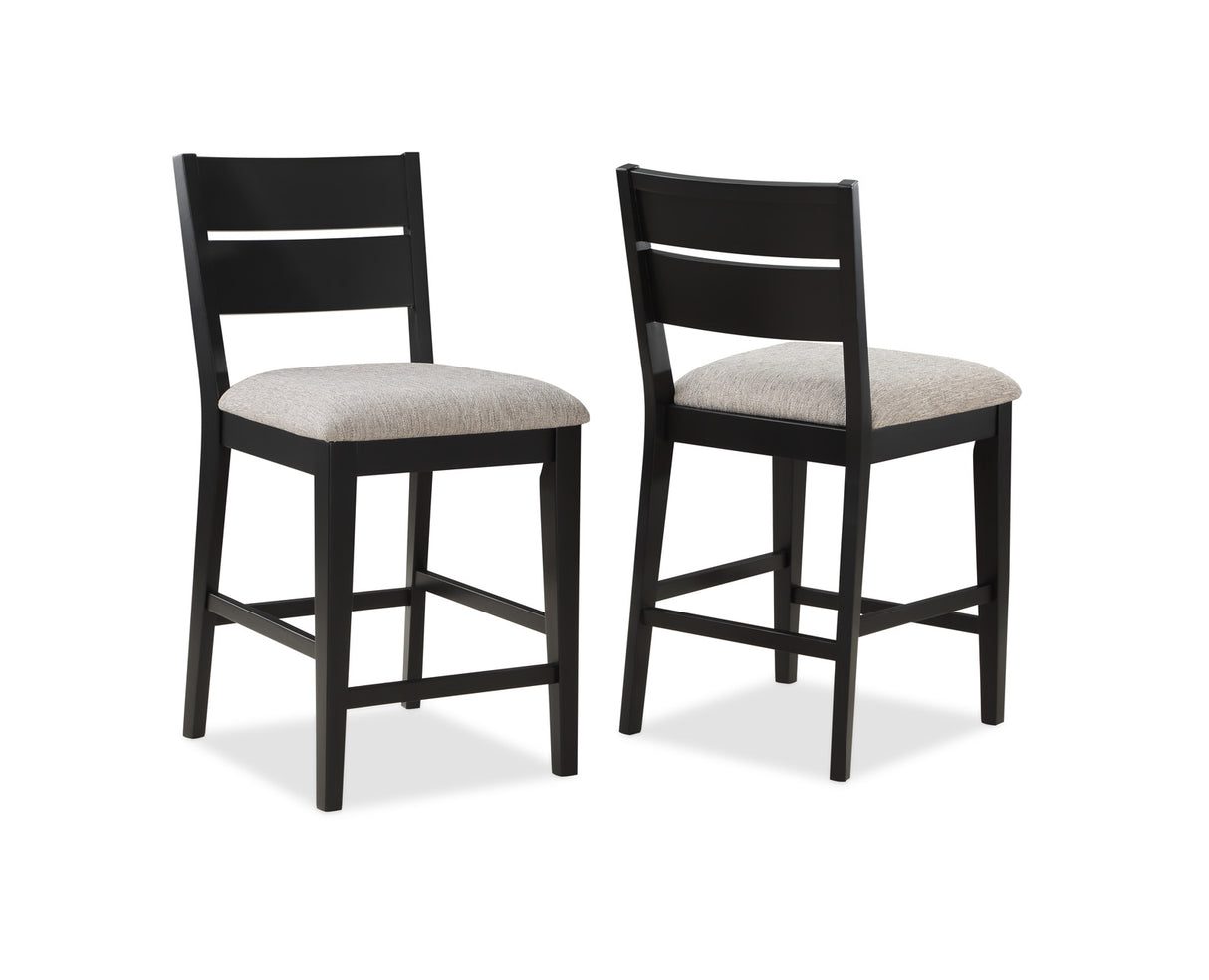 Mathis Black/Gray Counter Height Dining Set -  Crown Mark - Luna Furniture