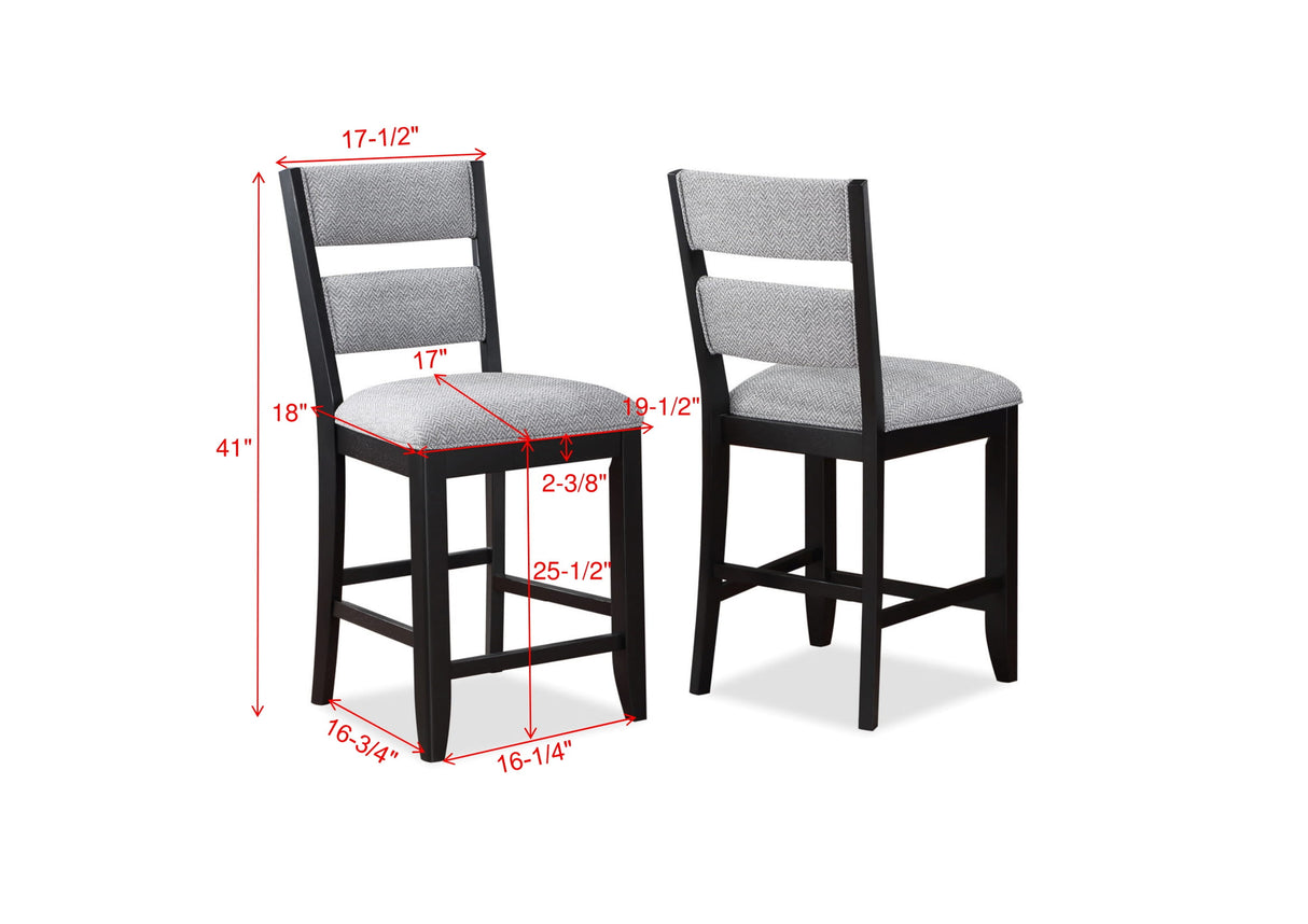 Frey Black/Gray Counter Height Dining Set -  Crown Mark - Luna Furniture