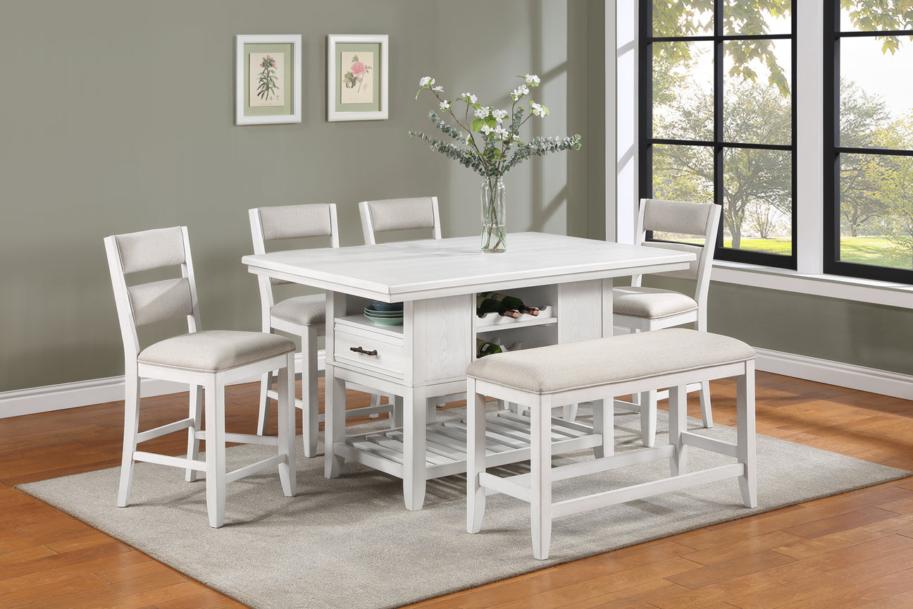 Wendy White Counter Height Dining Set from Crown Mark - Luna Furniture