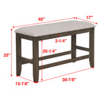 Fulton Gray Counter Height Set - Luna Furniture