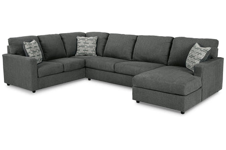 Edenfield Charcoal 3-Piece RAF Chaise Sectional from Ashley - Luna Furniture