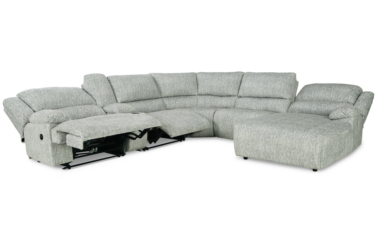 McClelland Gray 6-Piece Reclining Sectional with Chaise -  Ashley - Luna Furniture