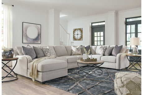 Dellara Chalk 5-Piece LAF Chaise Sectional from Ashley - Luna Furniture