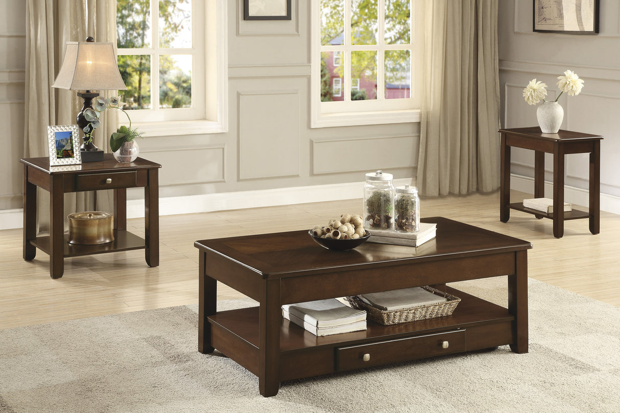 Ballwin Dark Cherry Chairside Table from Homelegance - Luna Furniture