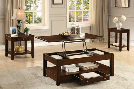 Ballwin Dark Cherry Lift Top Cocktail Table from Homelegance - Luna Furniture