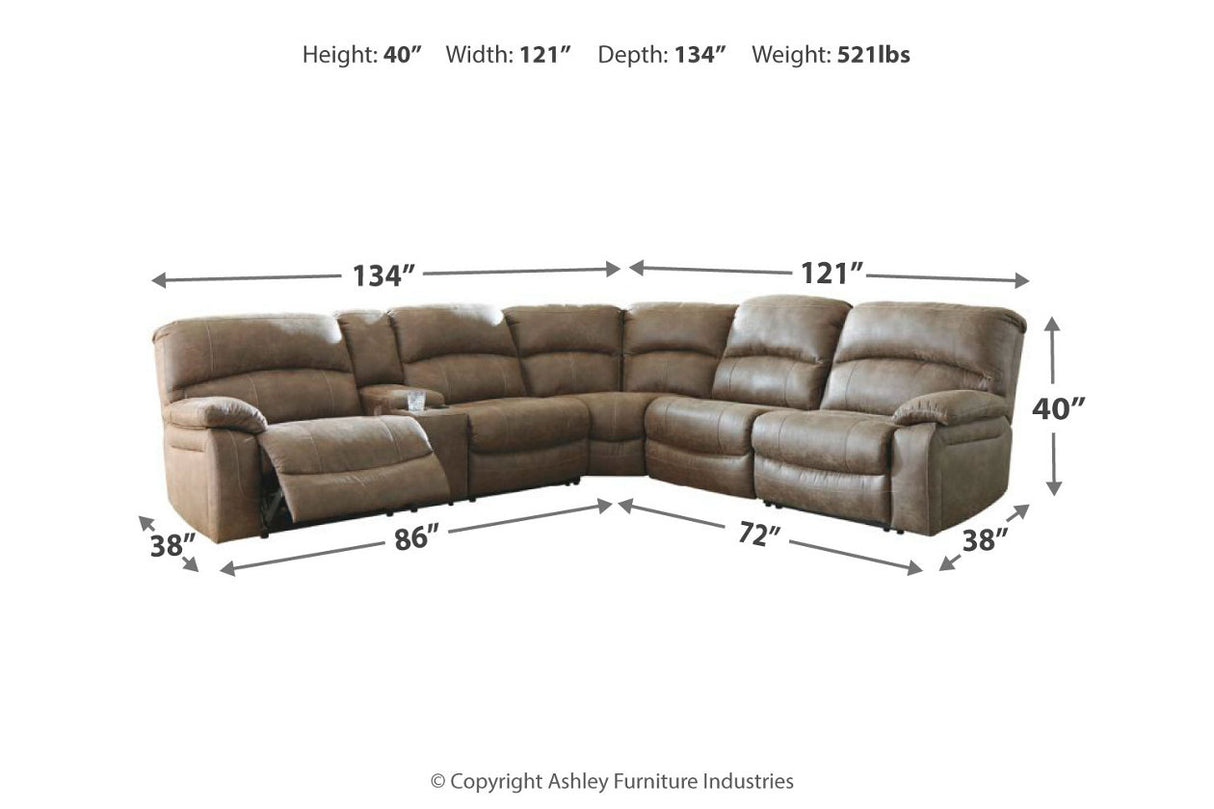 Segburg Driftwood 4-Piece Power Reclining Sectional from Ashley - Luna Furniture