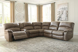 Segburg Driftwood 4-Piece Power Reclining Sectional from Ashley - Luna Furniture