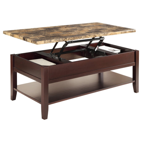 Orton Dark Cherry Lift Top Cocktail Table from Homelegance - Luna Furniture