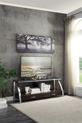 Tioga Espresso/Chrome TV Stand from Homelegance - Luna Furniture