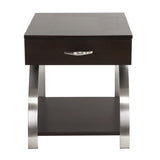 Tioga Espresso/Chrome End Table from Homelegance - Luna Furniture