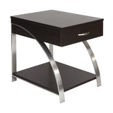 Tioga Espresso/Chrome End Table from Homelegance - Luna Furniture