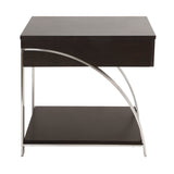 Tioga Espresso/Chrome End Table from Homelegance - Luna Furniture