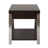 Tioga Espresso/Chrome End Table from Homelegance - Luna Furniture