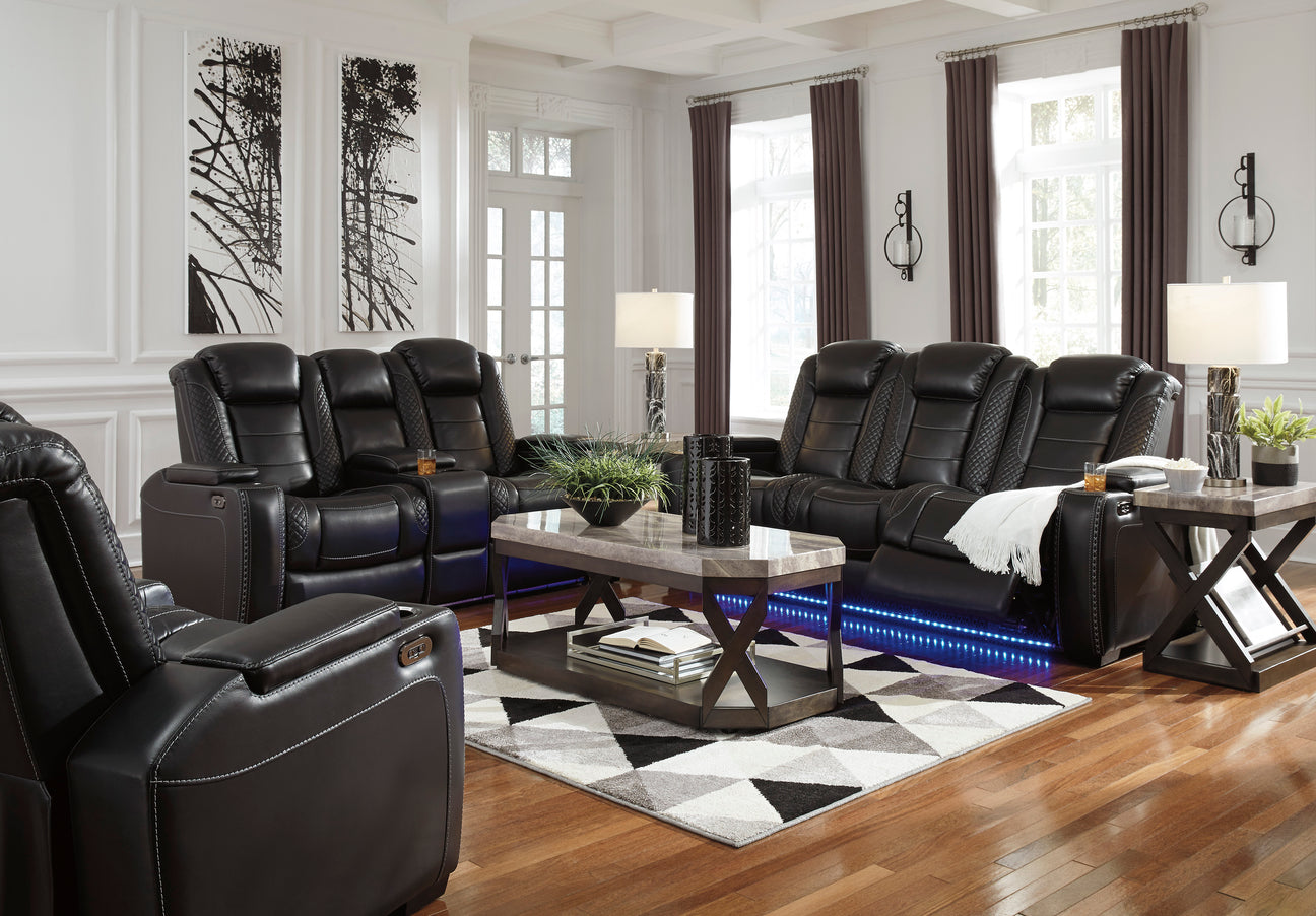 Party Time Midnight Power Reclining Living Room Set from Ashley - Luna Furniture