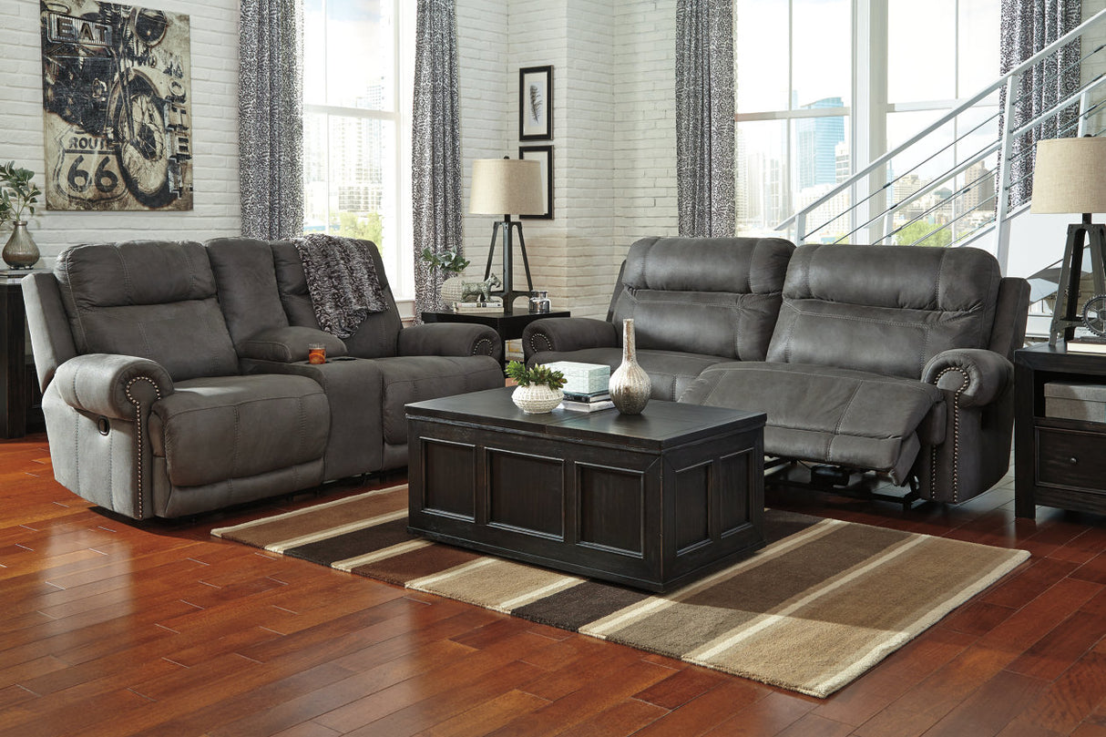 Austere Gray Reclining Sofa from Ashley - Luna Furniture