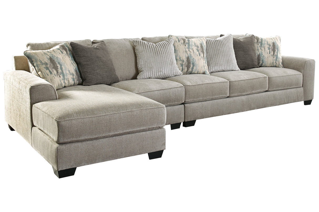 Ardsley Pewter 3-Piece Large LAF Chaise Sectional -  Ashley - Luna Furniture