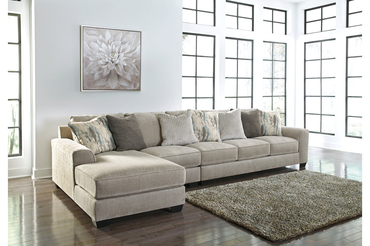 Ardsley Pewter 3-Piece Large LAF Chaise Sectional -  Ashley - Luna Furniture