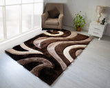 3D Shaggy BROWN Area Rug - 3D444 - 3D444-BRW-57 - Luna Furniture