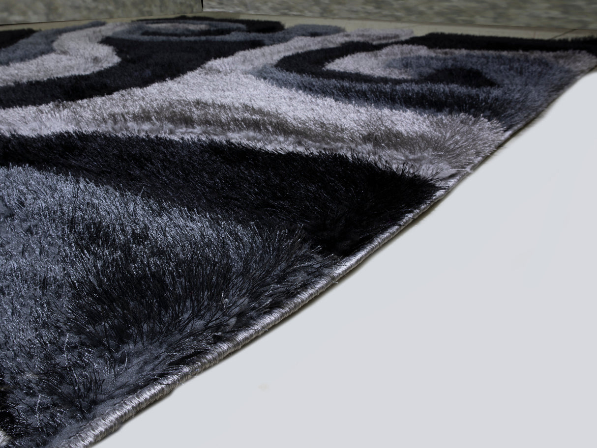 3D Shaggy GRAY Area Rug - 3D555 - 3D555-GRY-57 - Luna Furniture