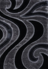 3D Shaggy GRAY-BLACK Area Rug - 3D444 - 3D444-GRY-BLC-57 - Luna Furniture