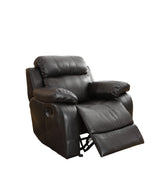 Marille Black Bonded Leather Reclining Chair from Homelegance - Luna Furniture