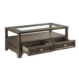 Auburn Transitional Charcoal Brown Wood Cocktail Table -  Homelegance - Luna Furniture