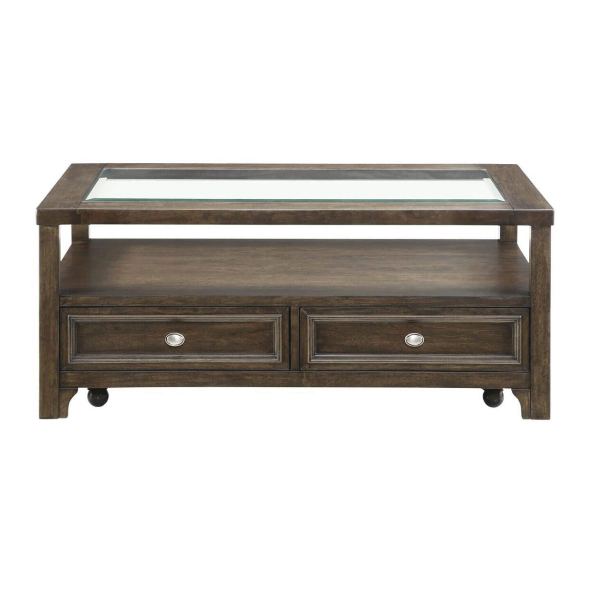 Auburn Transitional Charcoal Brown Wood Cocktail Table -  Homelegance - Luna Furniture