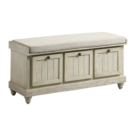 Woodwell Antique White Lift Top Storage Bench from Homelegance - Luna Furniture