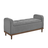 Brigitte Gray Lift Top Storage Bench from Homelegance - Luna Furniture