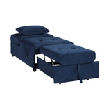 Garrell Blue Velvet Lift Top Storage Bench with Pull-out Bed from Homelegance - Luna Furniture