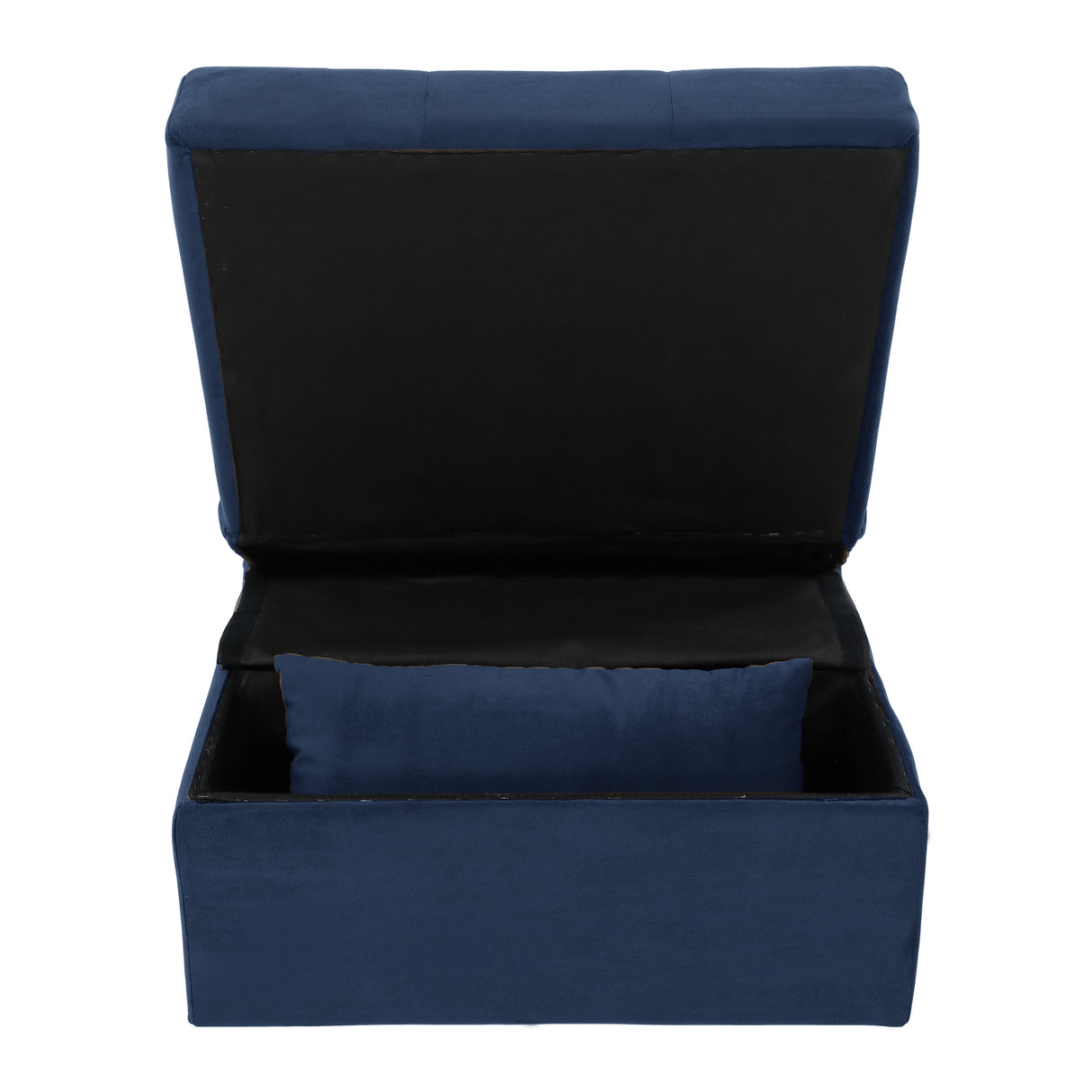 Garrell Blue Velvet Lift Top Storage Bench with Pull-out Bed from Homelegance - Luna Furniture