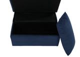 Garrell Blue Velvet Lift Top Storage Bench with Pull-out Bed from Homelegance - Luna Furniture