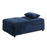 Garrell Blue Velvet Lift Top Storage Bench with Pull-out Bed from Homelegance - Luna Furniture