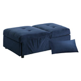 Garrell Blue Velvet Lift Top Storage Bench with Pull-out Bed from Homelegance - Luna Furniture