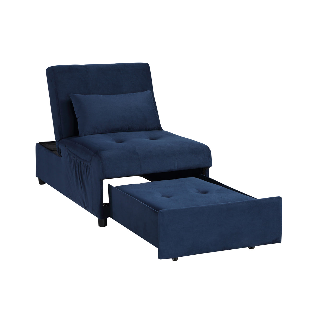 Garrell Blue Velvet Lift Top Storage Bench with Pull-out Bed from Homelegance - Luna Furniture