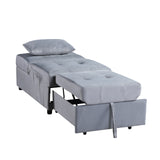 Garrell Gray Velvet Lift Top Storage Bench with Pull-out Bed from Homelegance - Luna Furniture