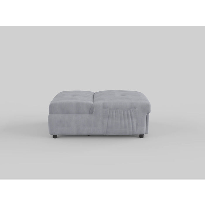 Garrell Gray Velvet Lift Top Storage Bench with Pull-out Bed from Homelegance - Luna Furniture