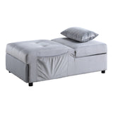 Garrell Gray Velvet Lift Top Storage Bench with Pull-out Bed from Homelegance - Luna Furniture