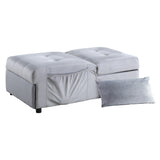 Garrell Gray Velvet Lift Top Storage Bench with Pull-out Bed from Homelegance - Luna Furniture