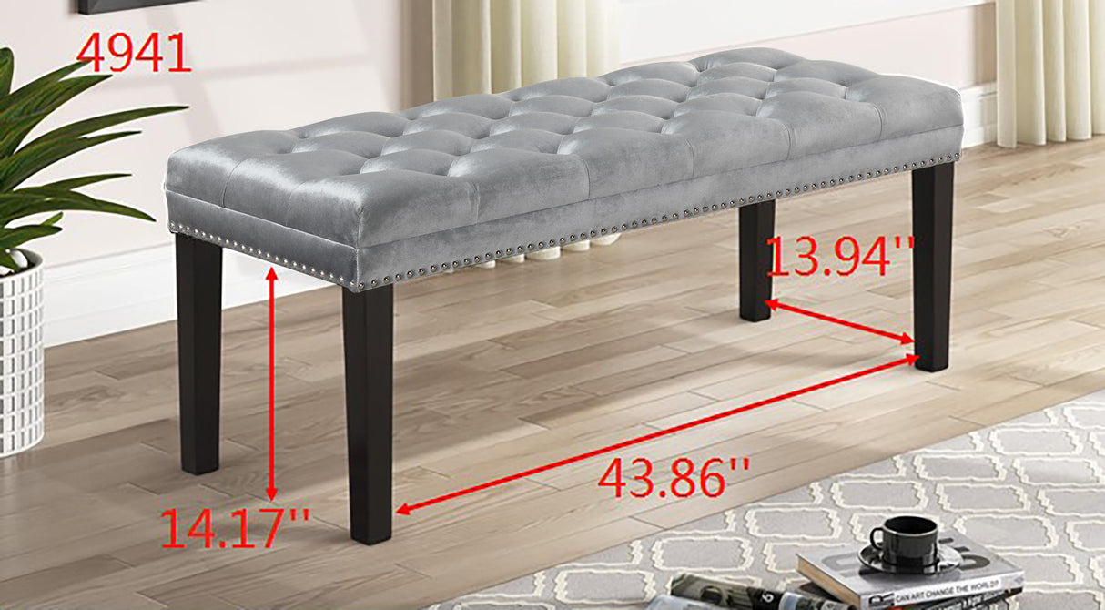 Amari Gray Accent Bench -  Crown Mark - Luna Furniture