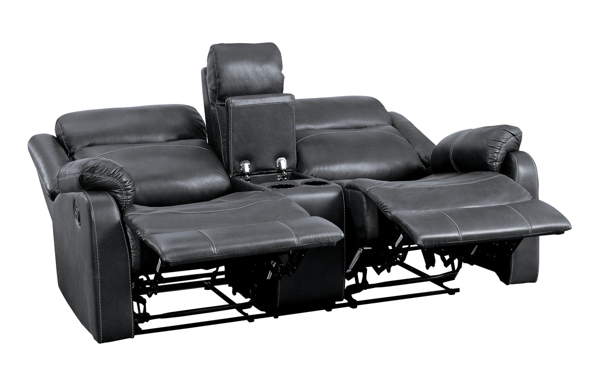 Yerba Gray Microfiber Double Lay Reclining Living Room Set from Homelegance - Luna Furniture