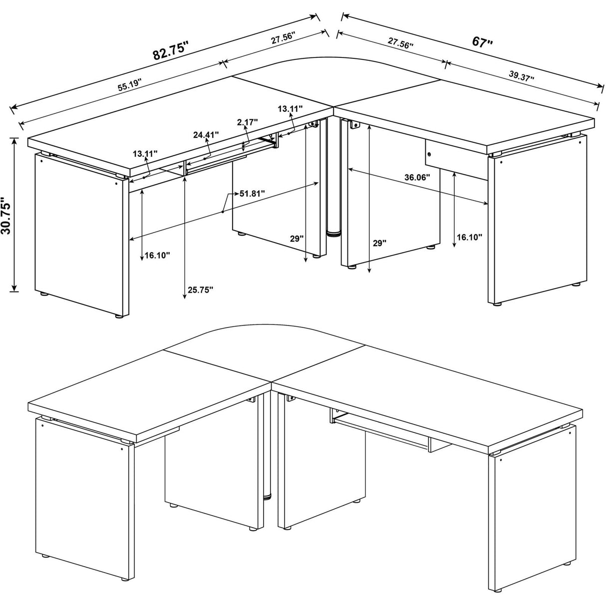 Skylar 4-Piece Desk Set from Coaster - Luna Furniture