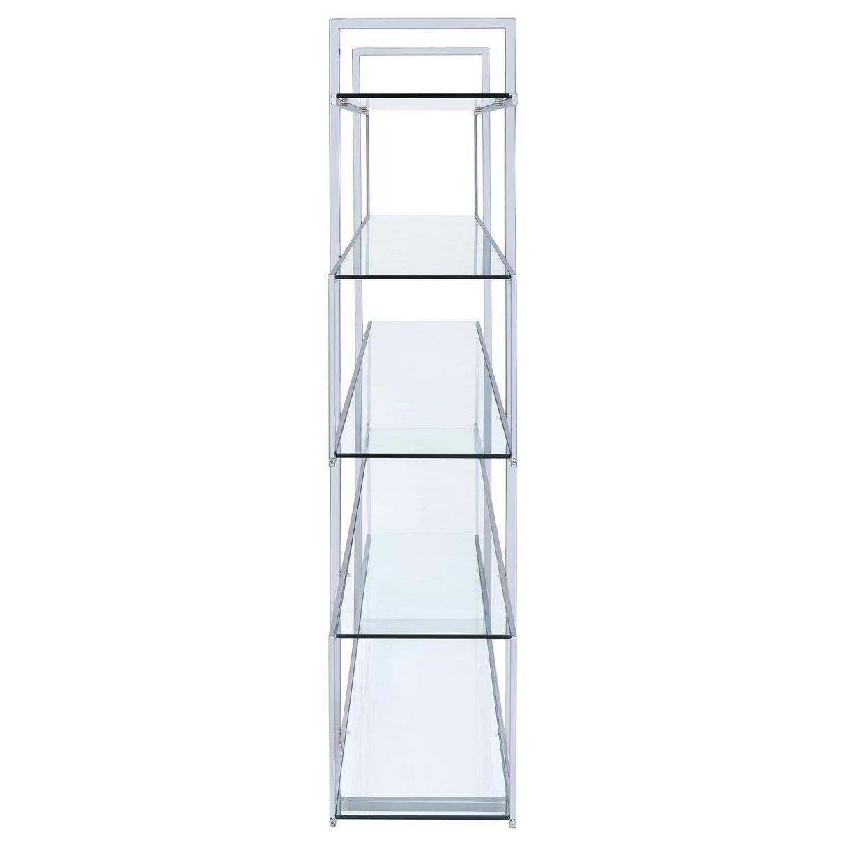 Elmer Clear/Chrome 5-Shelf Bookcase from Coaster - Luna Furniture