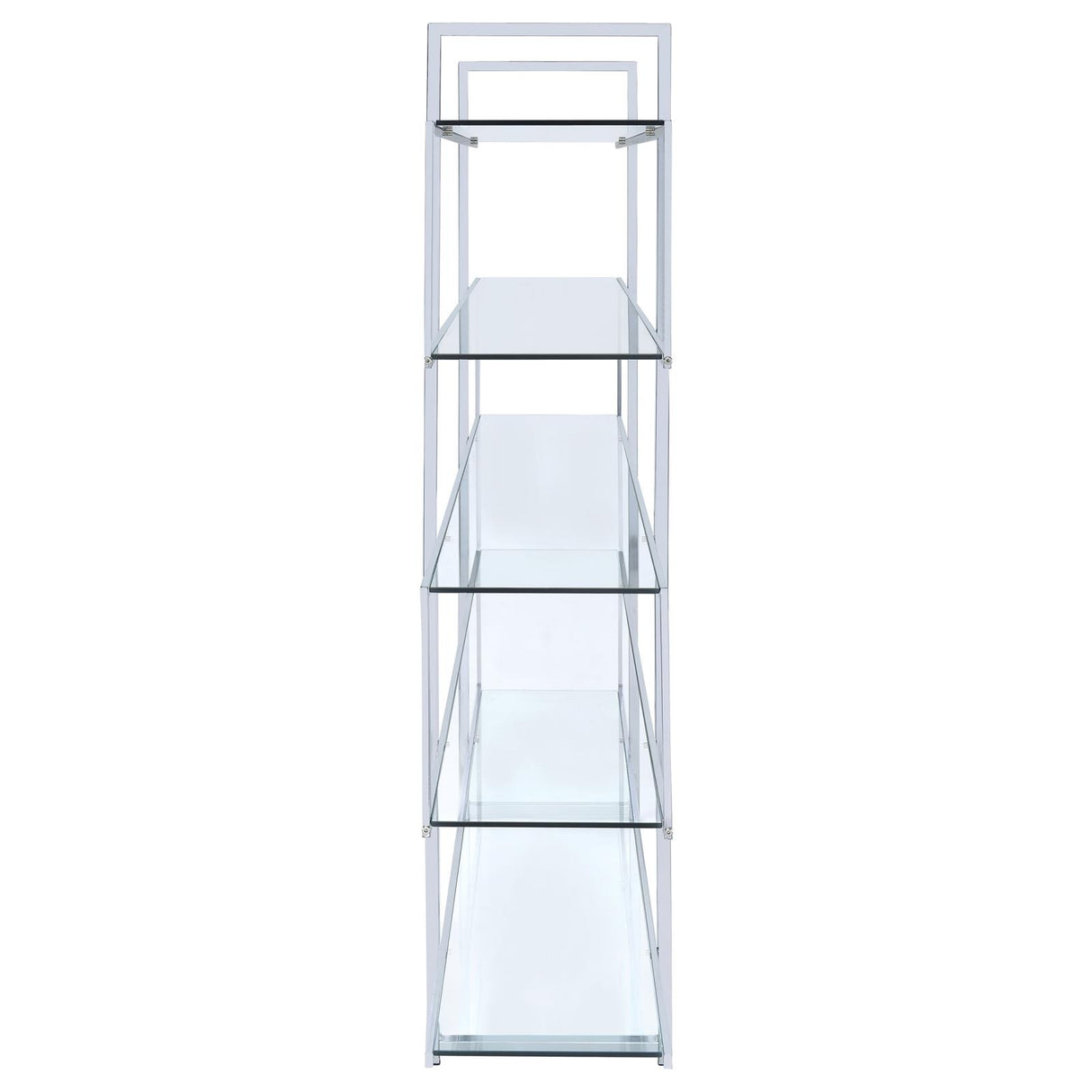 Elmer Clear/Chrome 5-Shelf Bookcase from Coaster - Luna Furniture