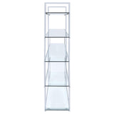 Elmer Clear/Chrome 5-Shelf Bookcase from Coaster - Luna Furniture