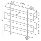 Elmer Clear/Chrome 5-Shelf Bookcase from Coaster - Luna Furniture